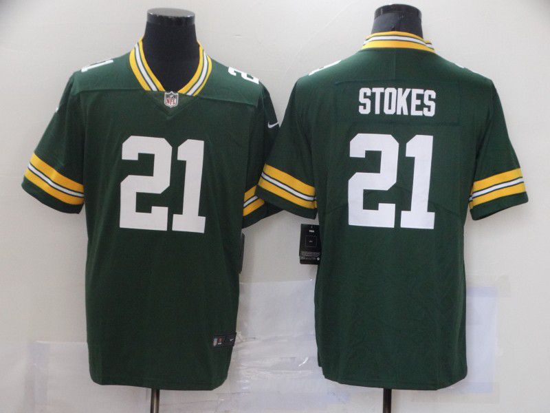 Men Green Bay Packers 21 Stokes Green Nike Vapor Untouchable Limited 2021 NFL Jersey